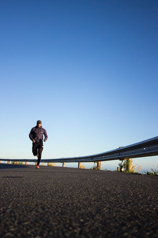 a man running outside