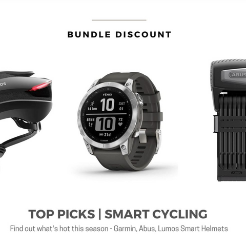 Smart helmet, Garmin watch and ABUS Bordo lock
