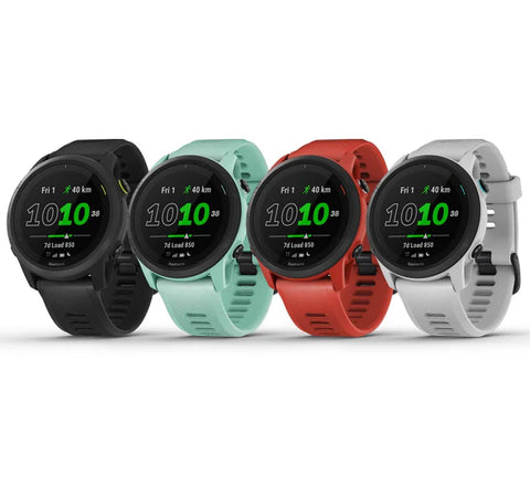 An image showing the six Garmin watches with different options on display