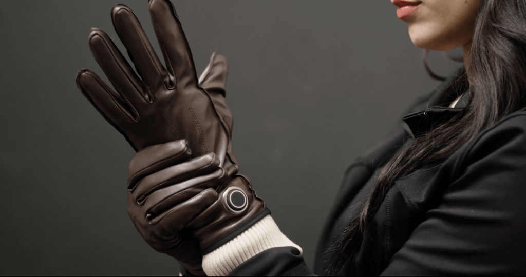 Smart Heated Leather Gloves